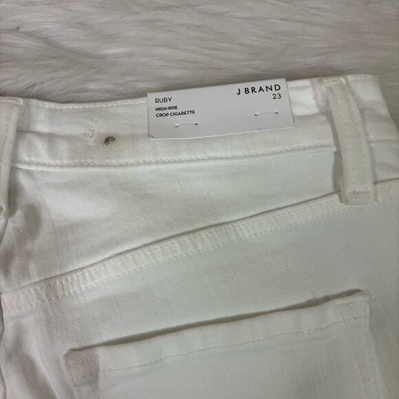 NWT J Brand White Ruby High-Rise Crop Cigarette Pants Size 23 EE0599 - Picture 6 of 9